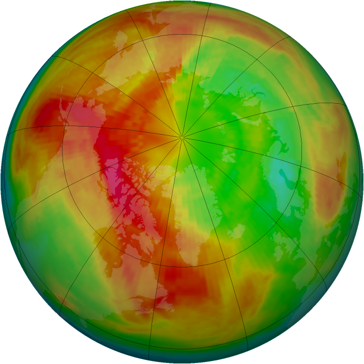 Arctic ozone map for 14 March 2003